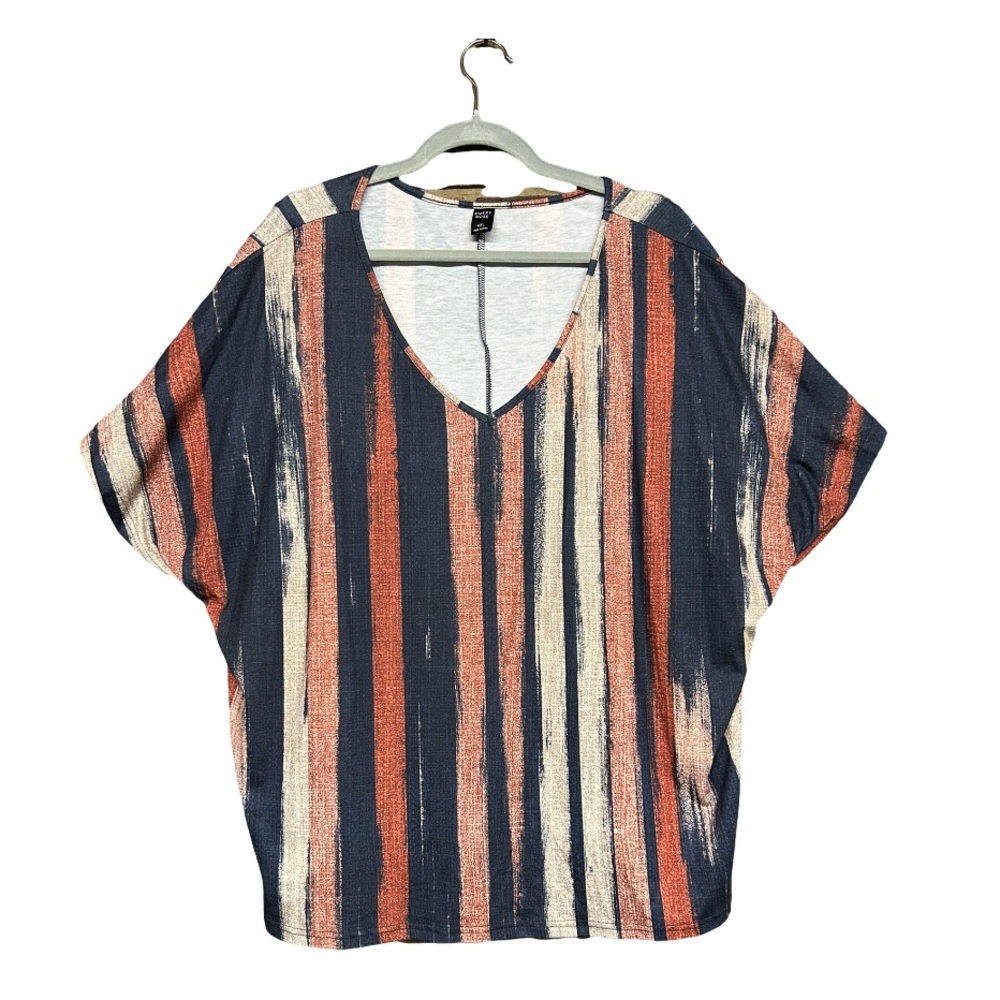 Striped Coral and Blue Shirt
